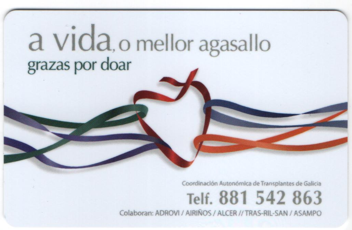 tarjeta donante